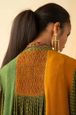 Sunira Designs Ajrakh Overlay With A Paisley Embroidered Collar -Inca Style Shop ss2118 5