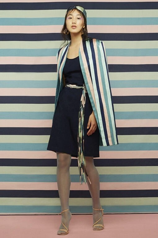 SVA Striped Jacket With A Denim Fitted Bodycon Dress -Inca Style Shop svapr3 1