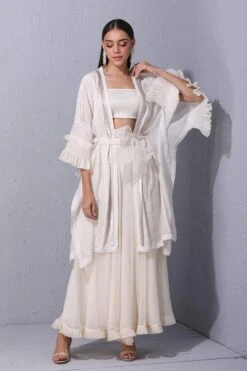 Varun Bahl Pret Ivory Chanderi Tie-up Jacket 7 Varun Bahl Pret Ivory Chanderi Tie-up Jacket -Inca Style Shop vb pret 20 ge pp c 03 4