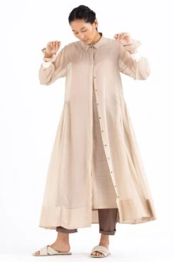 Three Side Gather Overlay Jacket With Slip